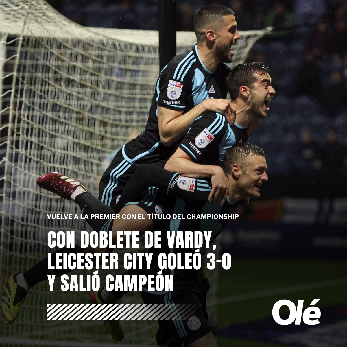 🏴󠁧󠁢󠁥󠁮󠁧󠁿 Con doblete de Jamie Vardy, Leicester City goleó 3-0 al Preston North End y se consagró CAMPEÓN del Championship. 🔝 El viernes, con la derrota del Leeds United, se había asegurado el ascenso y ahora coronó la temporada con el campeonato. 🔥 Vardy, máximo goleador del equipo…