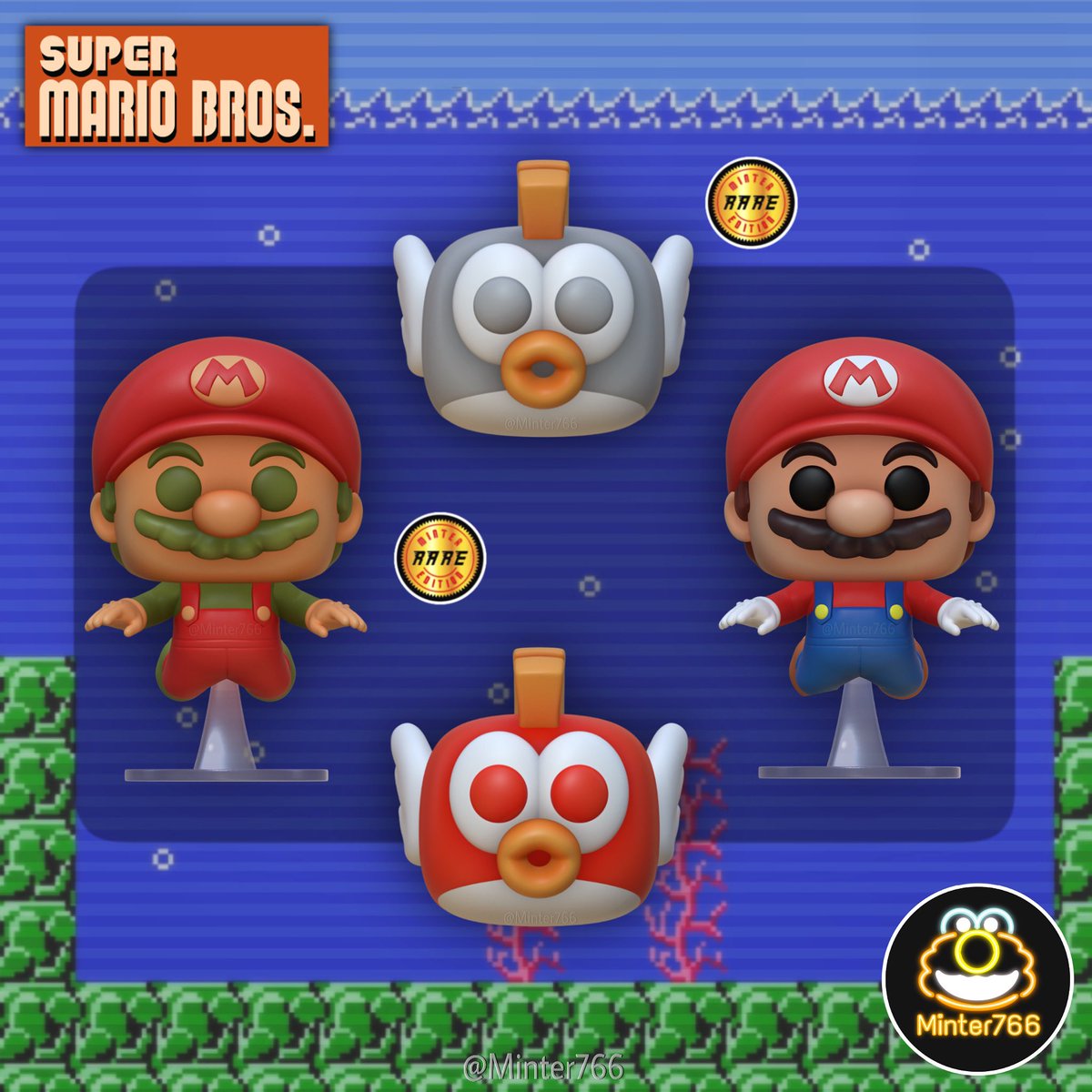 Swimming Mario & Cheep Cheep w/ Variants. 3D Sculpts.