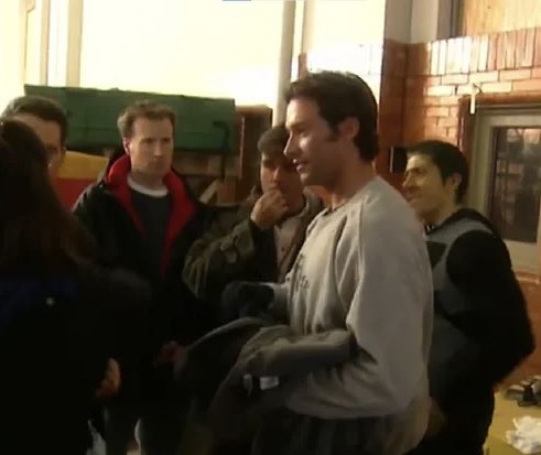 Hugh Jackman and Kevin Feige on the set of X-Men (2000) don’t forget Ray Park (Toad) too!