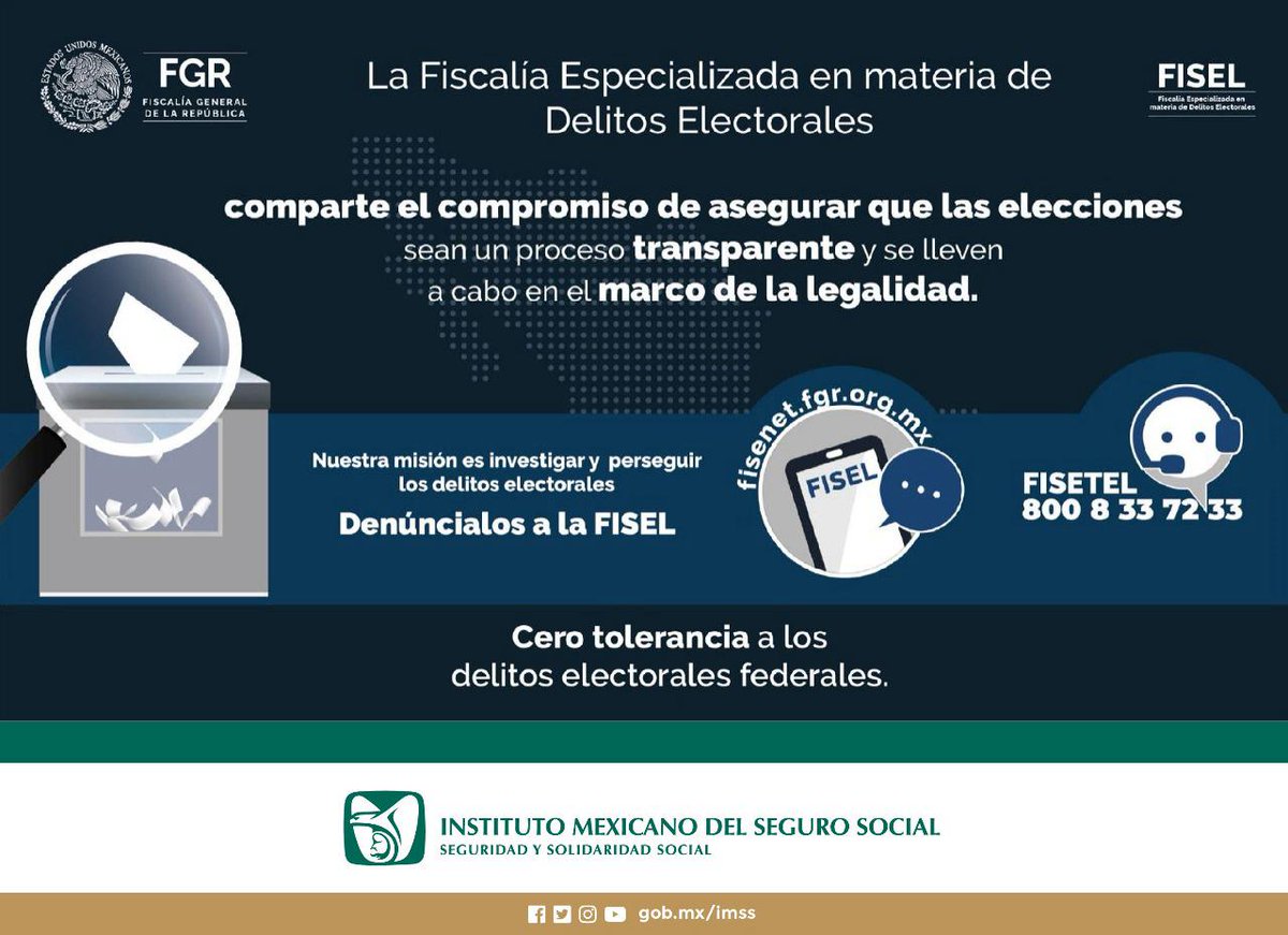 Cero tolerancia a los delitos electorales federales. #DenúncialosEnLaFISEL