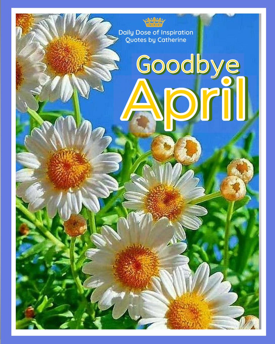 Goodbye April. Thank you for the blessings and the lessons.💙💛💙

#GoodbyeApril 
#NewMonth #NewBlessings #dailydoseofinspiration #quotesbycatherine #welcome
#BOOMchallenge