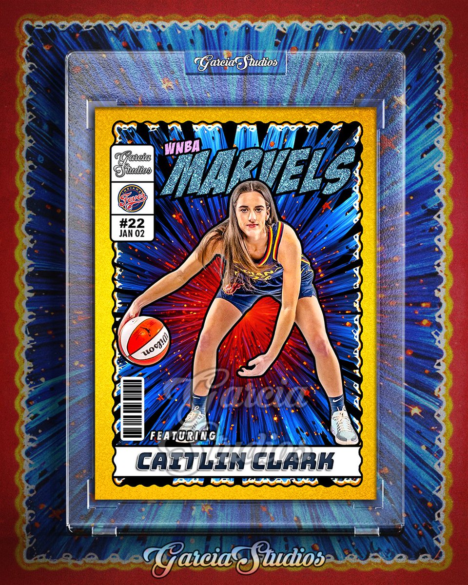 CAITLIN CLARK - WNBA MARVELS Custom Card FAN ART! ⁠ 🏀⁠⁠Can you tell I'm excited for the WNBA season?!🏀⁠⁠ ⁠ #caitlinclark #indianafever #graphicdesign #sportsedits #basketball #wnba #basketballcards #wnbadraft #iowahawkeyes #nba #iowa #hawkeyes #wnbatwitter #aliyahboston