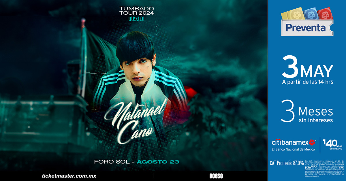 NATANAEL CANO TRAERÁ SU TUMBADO TOUR 2024 AL FORO SOL: canalenpopados.blogspot.com/2024/04/natana… #EnPOPados #NatanaelCano #ForoSol #OCESA @rafagaroquera @Ticketmaster_Me 🎟️🎟️🎟️