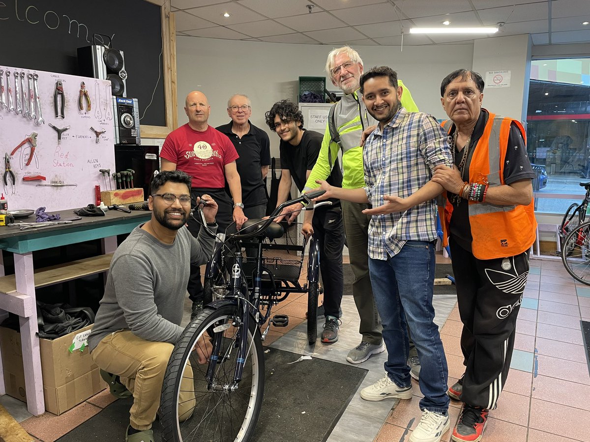 Huge thank you to everyone at @bikebrampton for staying late today and helping my husband build me my tricycle at the bike hub!! What an awesome resource for the community.