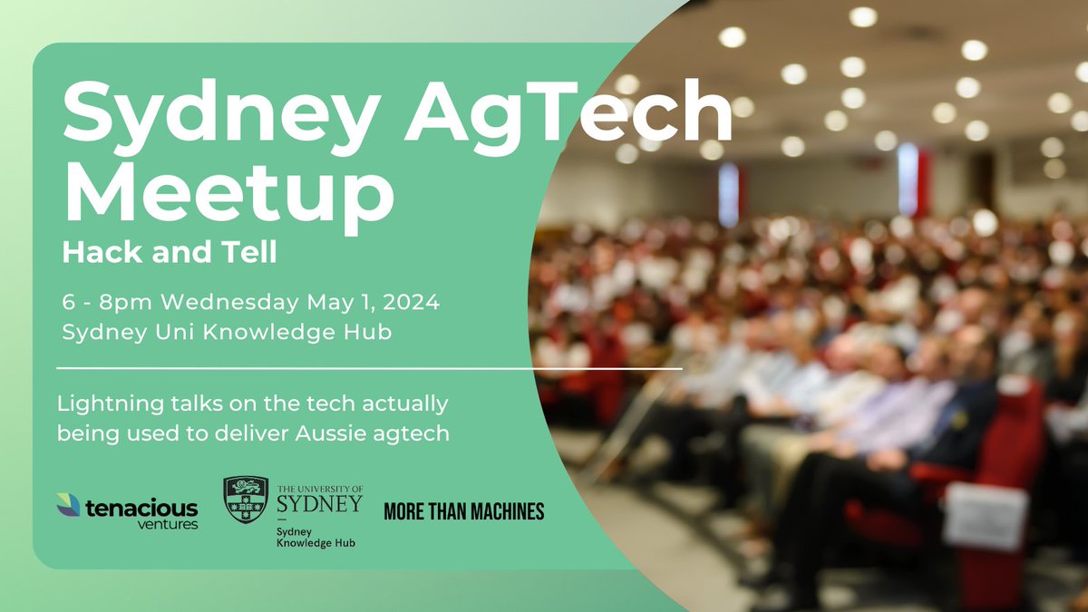 🌱Next month in Sydney, we’re diving deep into the tech behind the agtech The mechanics, breakthroughs, and insights shaping Australian Ag. Do you have insights or projects to share? EOI + RSVP link below👇 forms.gle/aEgPcMXUSva5b8… meetup.com/sydney-agritec…