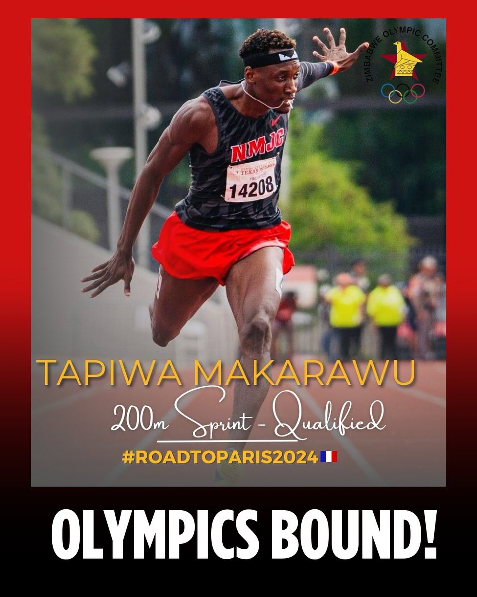 CONGRATS! We've been eagerly cheering on Tapiwa Makarau's journey to qualify for the Paris Olympics, and it's happened in spectacular fashion! Not only did he secure his spot, but he also shattered the Zimbabwean 200m record. That's the undying Zim spirit!