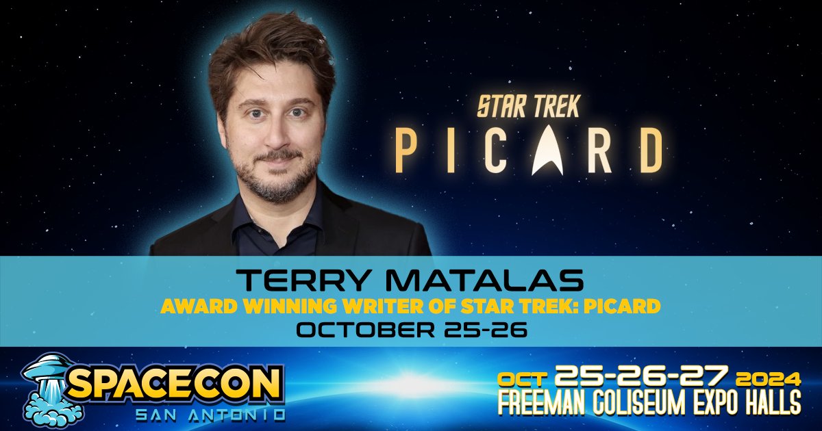 #StarTrek #StarTrekPicard🖖🏾

@jonathansfrakes
@JeriLRyan
@Gates_McFadden
@LeVarBurton
@MicaBurton
@ItsMichelleHurd
@timruss2
@ToddStashwick
@TerryMatalas
Brent Spiner
John de Lancie

@SpaceconSATX #SanAntonio #Texas #ComicCon OCT 25-27 spaceconsa.com