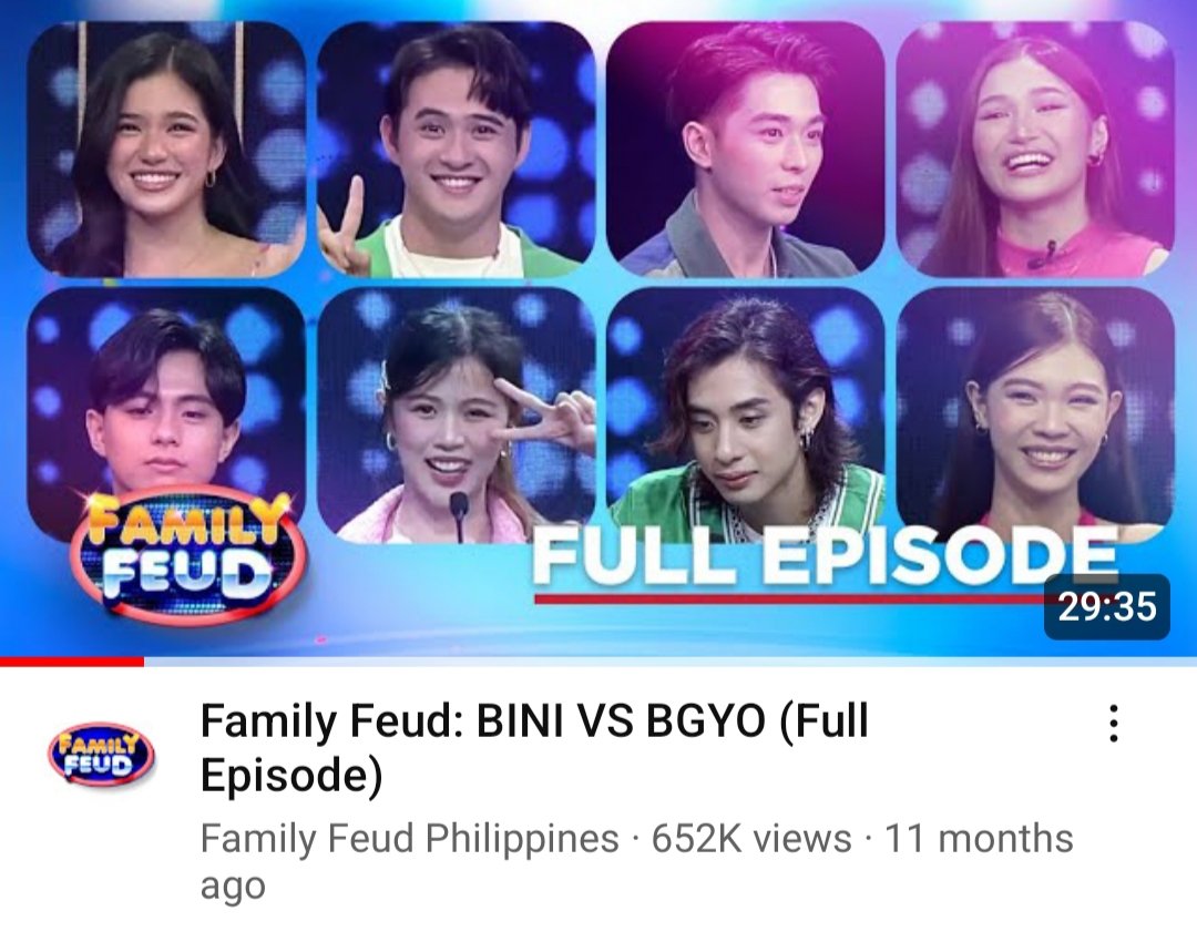 So ayon na nga, pinalitan ulit yung thumbnail. @bgyo_ph @BINI_ph @FamilyFeudPH @dingdongdantes #BGYO #BINI