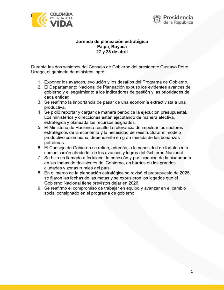 El punto 4 es bueno porque significa que no lo hacían. 

Pero el noveno es el mejor, el que justificó el retiro, la logística, el gasto en transporte….

#EnElRetiroDelGobierno #EnElRetiroEspiritualDelGobierno