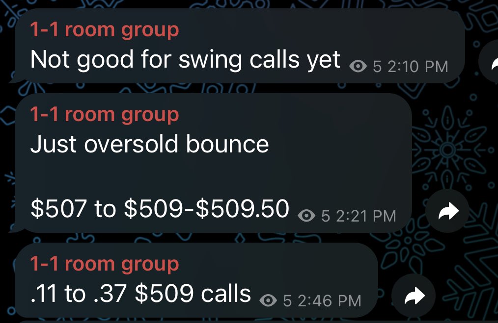 When I gave this oversold message alert on $SPY in the room at $507 from $.11, I didn’t know it’d hit $1.50.  We are starting to take every oversold bounce in the room while waiting for a perfect swing trades ⁦@OptionsPastor⁩ ⁦@wallstreetstock⁩