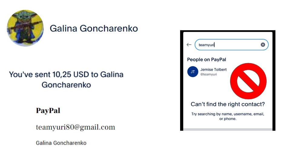 ‼️Attention‼️
It seems that when people go to 🅿️ay🅿️al that a scammer is showing up trying to siphon funds away from the✨Warriors of Light✨
When you are donating, please ensure you are using
✅ teamyuri80@gmail.com✅ to Galina Goncharenko
🚫NOT Jemise Tolbert @ teamyuri🚫⬅️FAKE