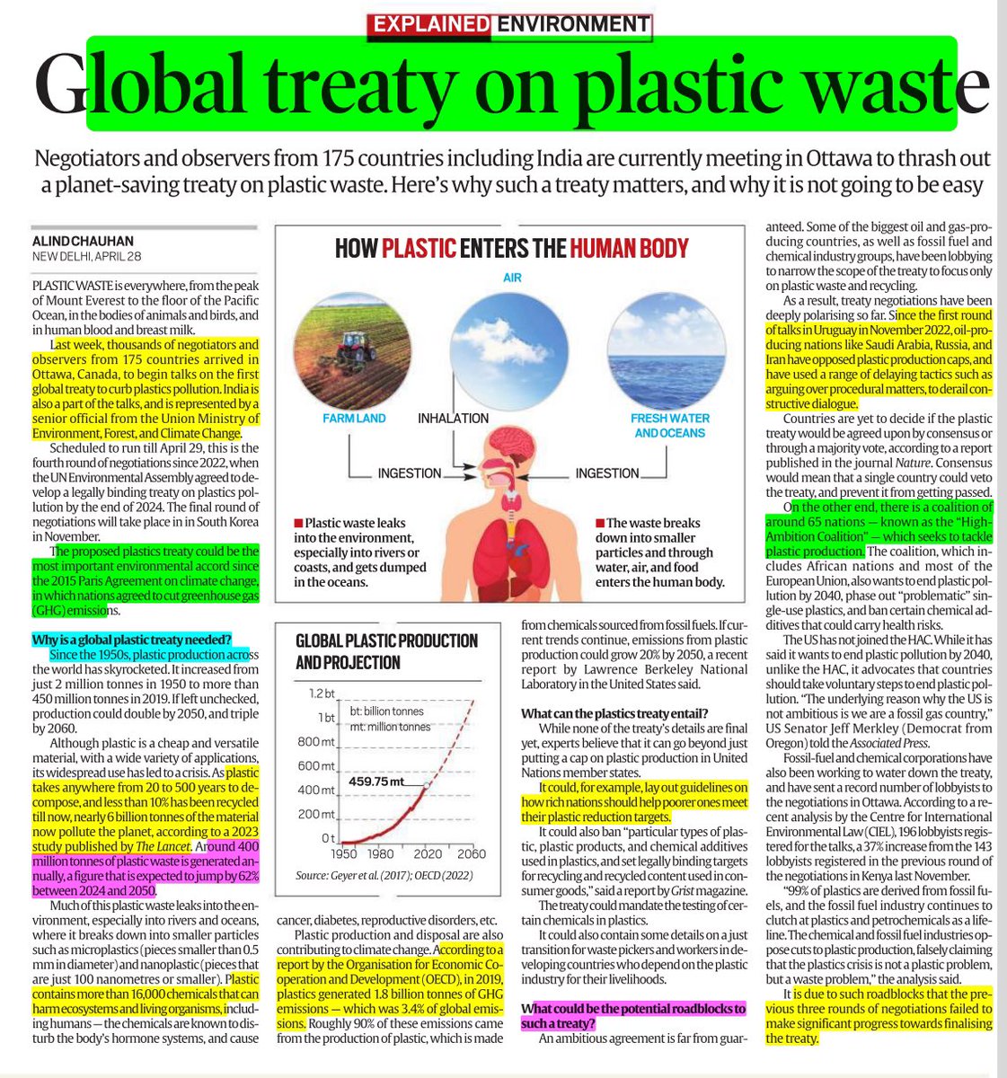 Global treaty on plastic waste