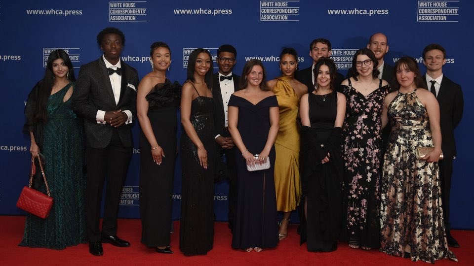 Red carpet photo with some fellow White House Correspondents’ Association Scholars at the WHCA dinner on Saturday