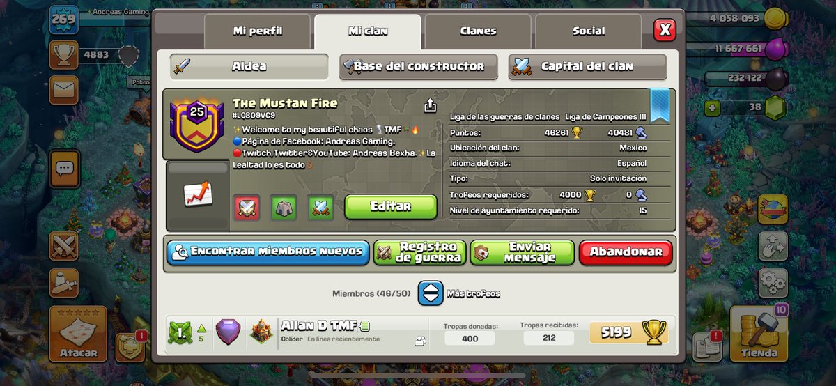 ✨The Mustan 🔥 Fire está reclutando jugadores para liga de clanes Campeones 3 Premio de pase de oro a los 2 primeros lugares! Thanks 🤍