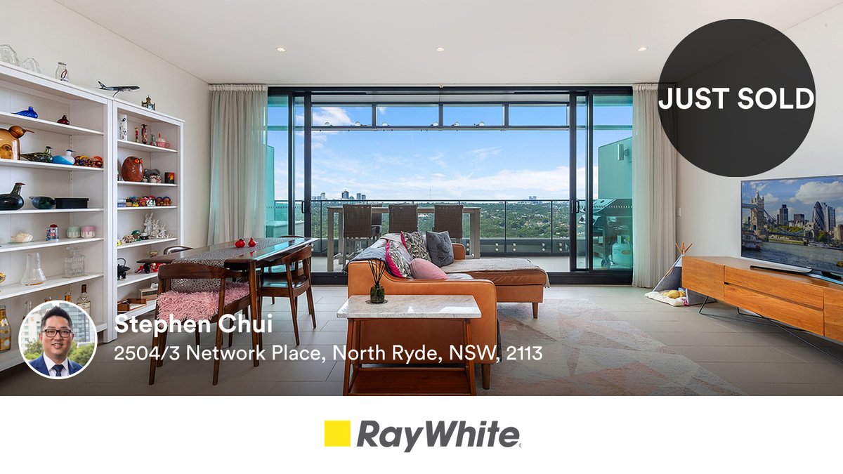 SOLD BY STEPHEN CHUI - RAY WHITE CHATSWOOD

🛌 3 🛀 2 🚘 2
📍 2504/3 Network Place, North Ryde, NSW, 2113

#HappyVendorHappyBuyer

If you’d like to know how much it SOLD for or what your property is worth is today’s market, please request for a...
rma.reviews/ZrFl7kRFEz0D