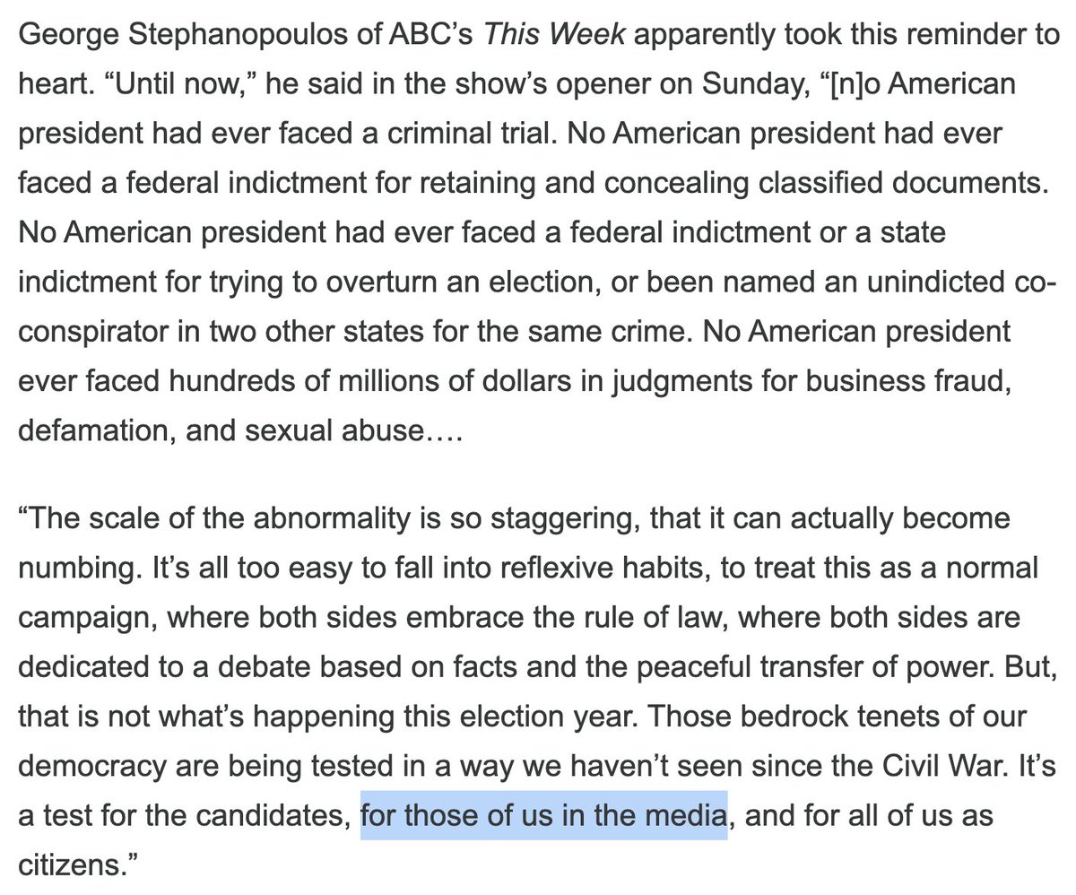 Read it. George Stephanopoulos states plainly the very thing media critics have been asking for. Via @HC_Richardson