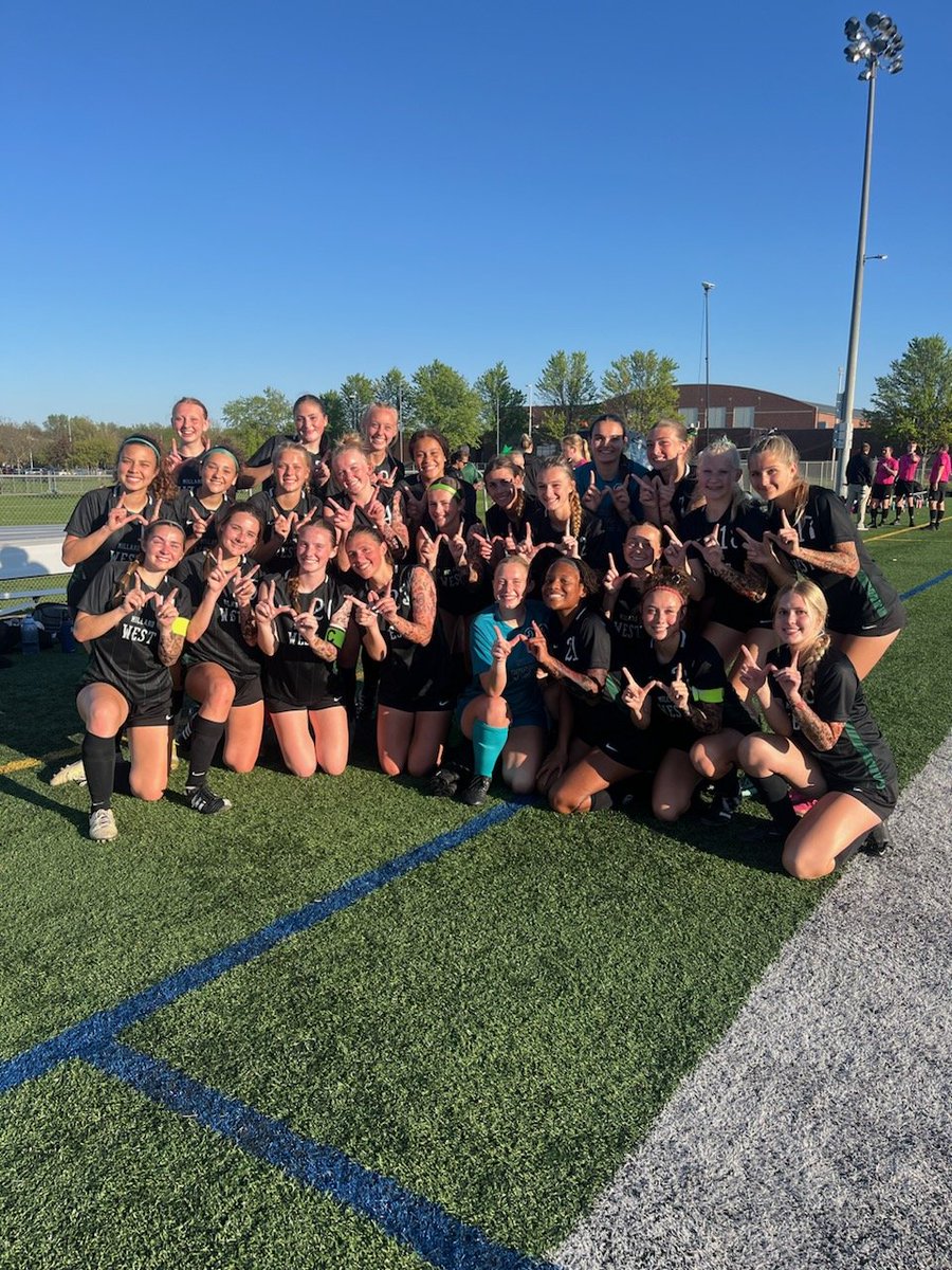 With the 2-1 win, the Cats are heading the District Final on Wednesday. Goals by Kennedy Moore and Madi Rhodes. LET'S go!!