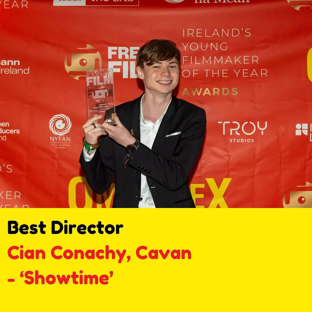 *🎉Congratulations🎬*
Huge congratulations  @VirCollege 5th year student Cian Conachy who received the 'Best Director' award last night at the Fresh Film Award ceremony for his film 'Showtime'👏
This is an outstanding achievement #irishfilm #filmmaking @Ramortheatre  @CavMonETB