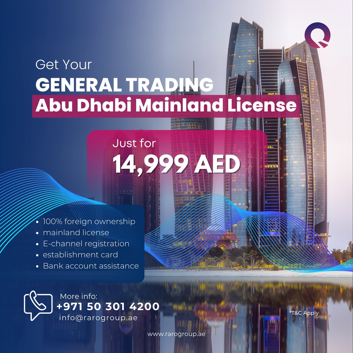 Unlock a world of trading opportunities with an Abu Dhabi General Trading License! ️ 

  Import, export, and distribute goods across various sectors. 

  Our team simplifies the process for you.   #AbuDhabiBusiness #TradingLicense #GoGlobal'
