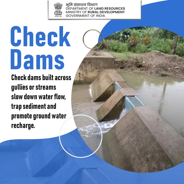 Check dam helps in conserving water and rejuvenating water table. 
#CheckDam #WaterConservation #SoilConservation #DoLR #WaterConservationMethods
