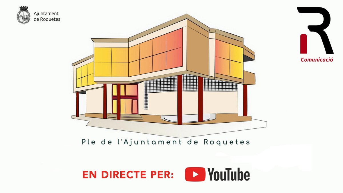 Avui dimarts emissió en 'Directe' del Ple Ordinari de l'Ajuntament de #Roquetes del mes d’abril de 2024. 🗓️ 30 d’abril de 2024 🕖 19:00 h 📡 youtube.com/live/CqIofgKsj…
