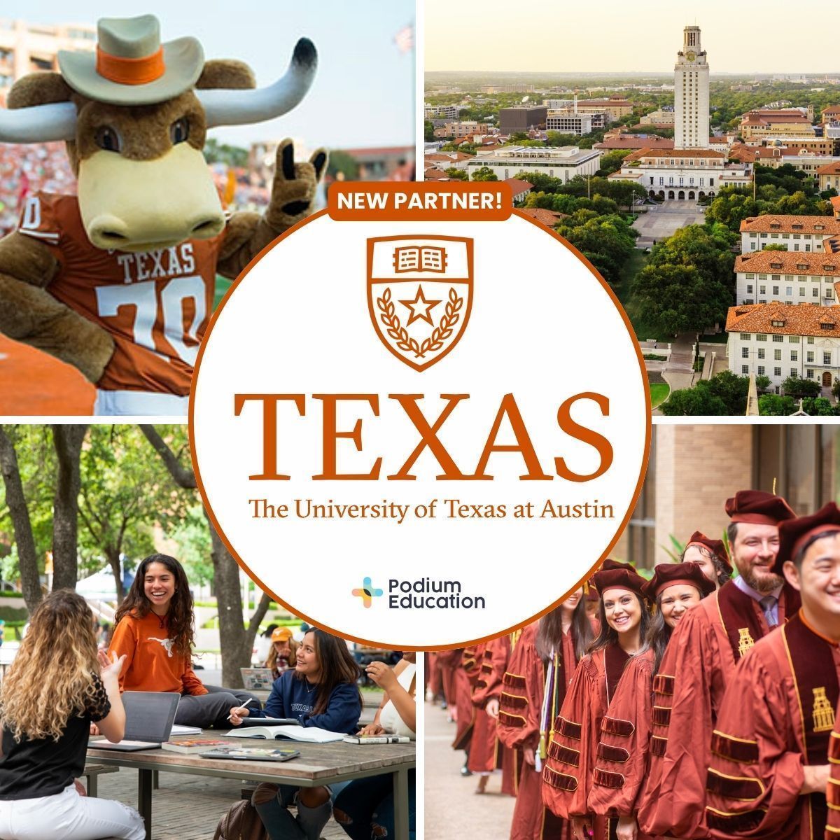 Proud to announce our partnership with @UTexasGlobal right here in our own backyard! 🎉 All 40,000+ Longhorns will gain access to The Global Career Accelerator. We can't wait to work with you and your students 🙏