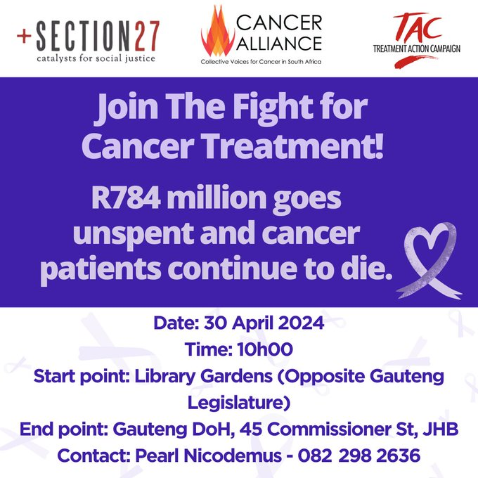 [ON AIR] @Cancer_ZA, @TAC and @SECTION27news now say that @GautengHealth has failed to appoint a single service provider to provide treatment for cancer patients despite allocating nearly eight hundred million rand for the service. Salomé Meyer: @Cancer_ZA Director #SAfmSunrise