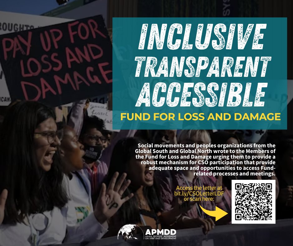 📢CSOs amplify the voices of millions affected by climate change. Their presence at the LDF processes is essential. Demand #CSOparticipation, transparency and accountability at the Fund for #LossAndDamage - especially climate frontline groups! Read: bit.ly/CSOLetterLDF
