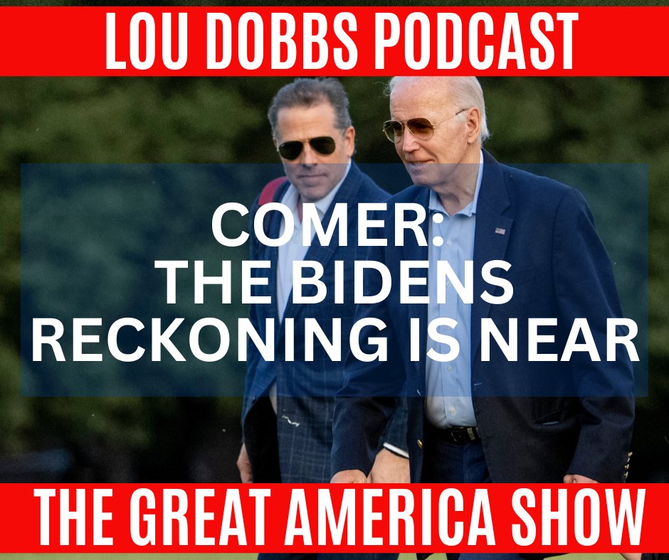 .@RepJamesComer says it’s time to issue criminal referrals to hold the Biden family accountable and hold the Deep State accountable for decades of cover-ups of the Biden family corruption. Join us today for #TheGreatAmericaShow at bit.ly/3RdQhUc!