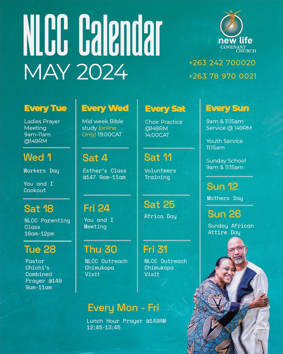 Mark your calendars New Life Covenant Church! Our May events calendar is out, watch for updates on our social media channels, and join us as we make unforgettable memories together.
#MayEvents #nlcczw