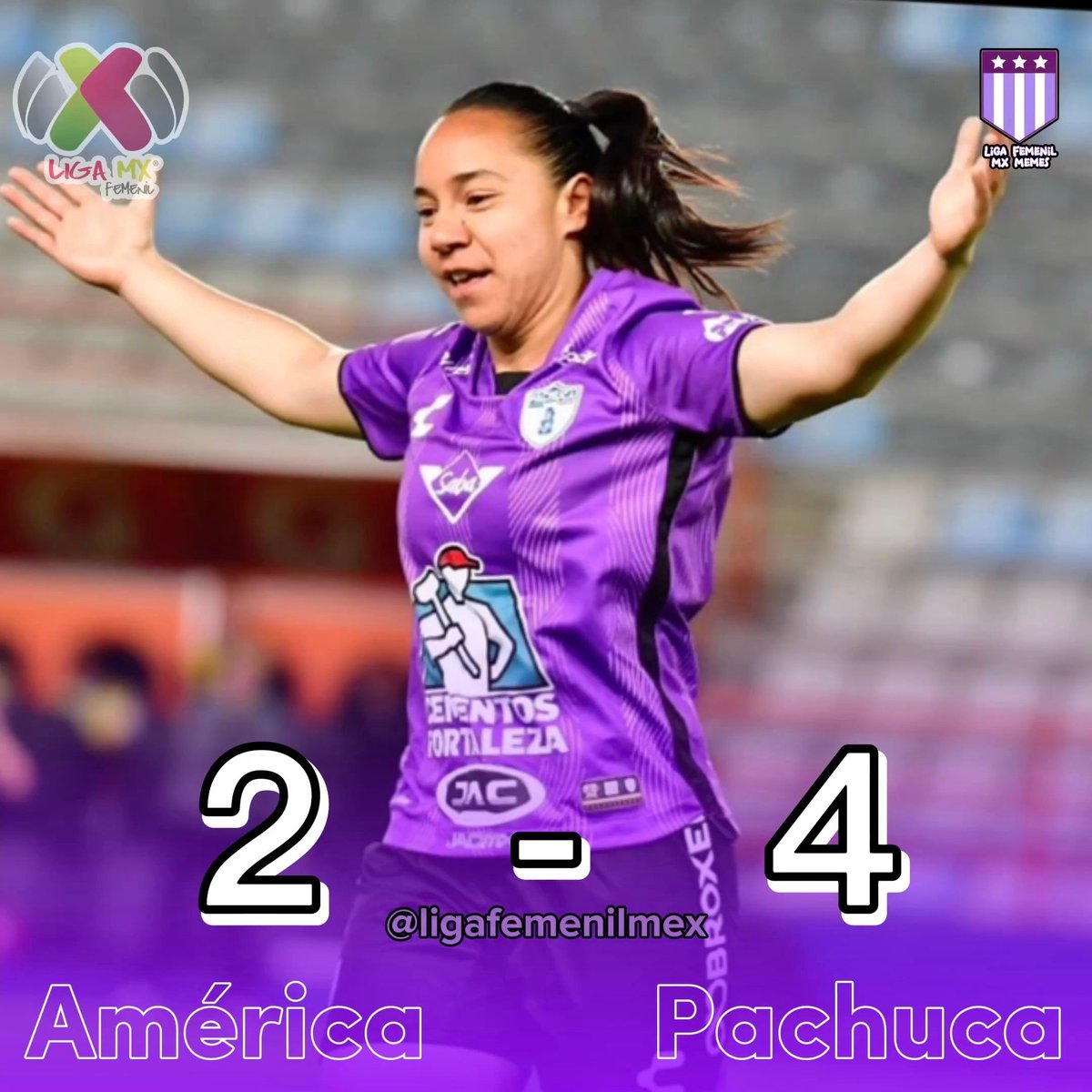 GANARON LAS TUZAS
En gran partido, Pachuca venció al América con goles de Charlyn Corral (x2), Cata Usme y Chinwendu 💜💜💜
#LigaBBVAMXFemenil #VamosPorEllas #FútbolFemenino #VamosLasTuzas