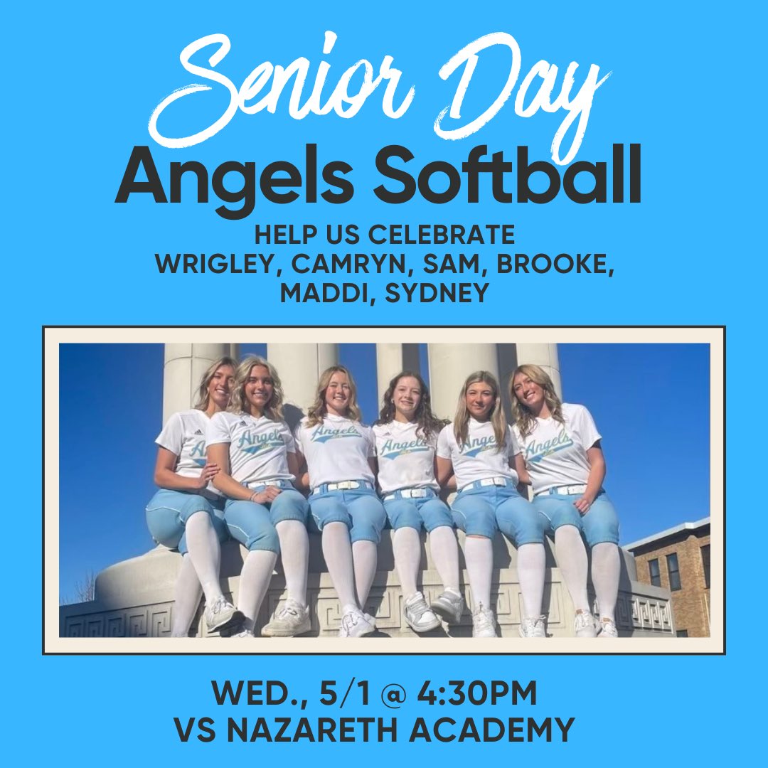 Head over to the field on Wednesday (5/1) and show some support for our 6 Seniors. Family cookout following the game.