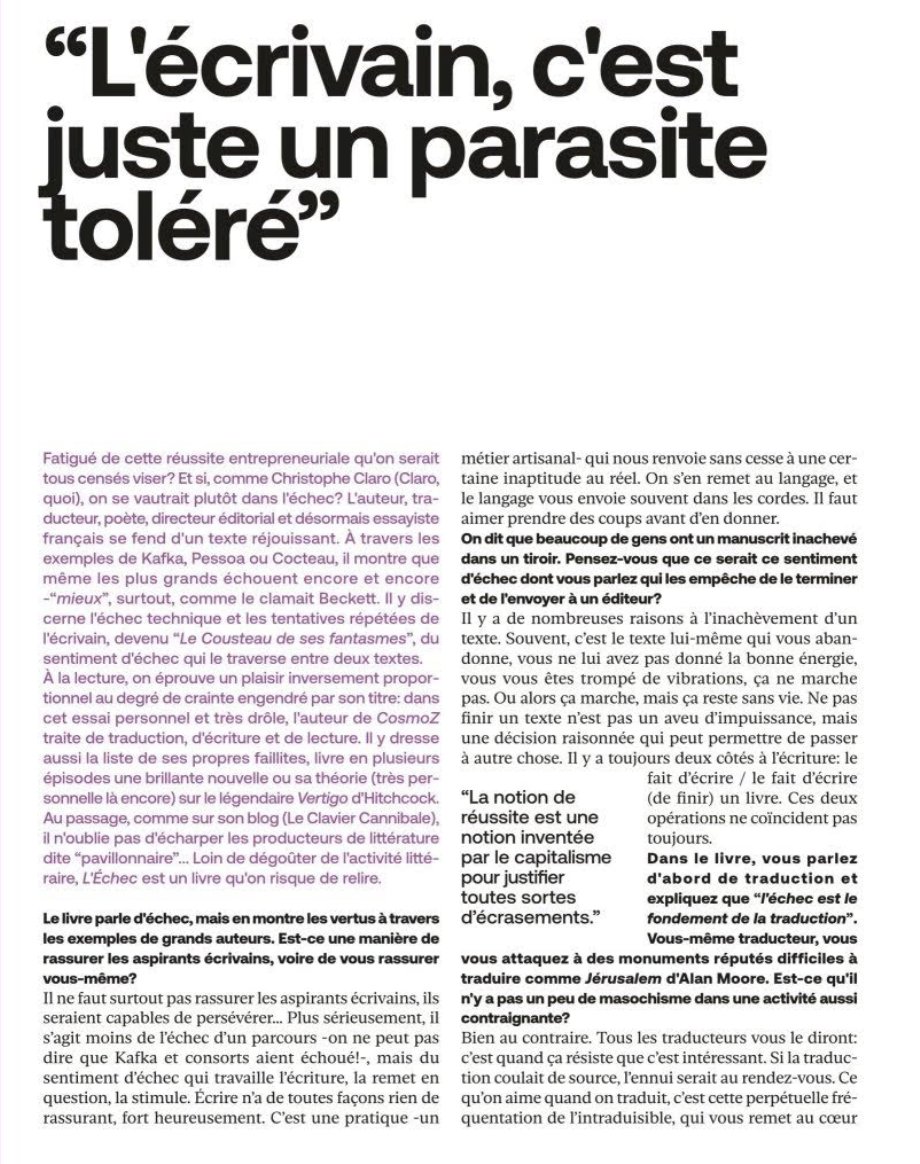 madmanclaro's tweet image. Entretien dans Focus / Vif