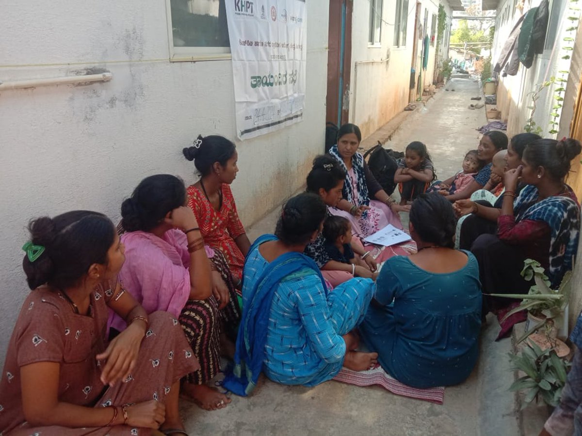 We recently organized an awareness program in Ambedkar Colony, Bengaluru for mothers, focusing on supporting children's growth in self-awareness, social skills, relationships, and communication, and emphasizing the importance of holistic learning. #KHPT4Change