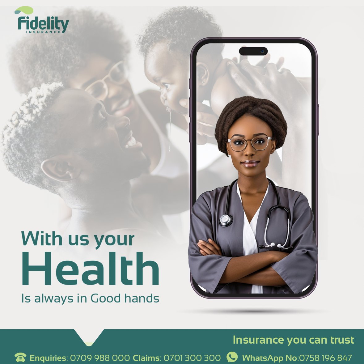 Life's accidents shouldn't derail your plans. Stay protected with our comprehensive medical insurance coverage. Call us today on 0709988000 for the best medical insurance package for you and your loved ones.
#fidelityinsurance #insuranceyoucantrust #medicalinsurance #insurance