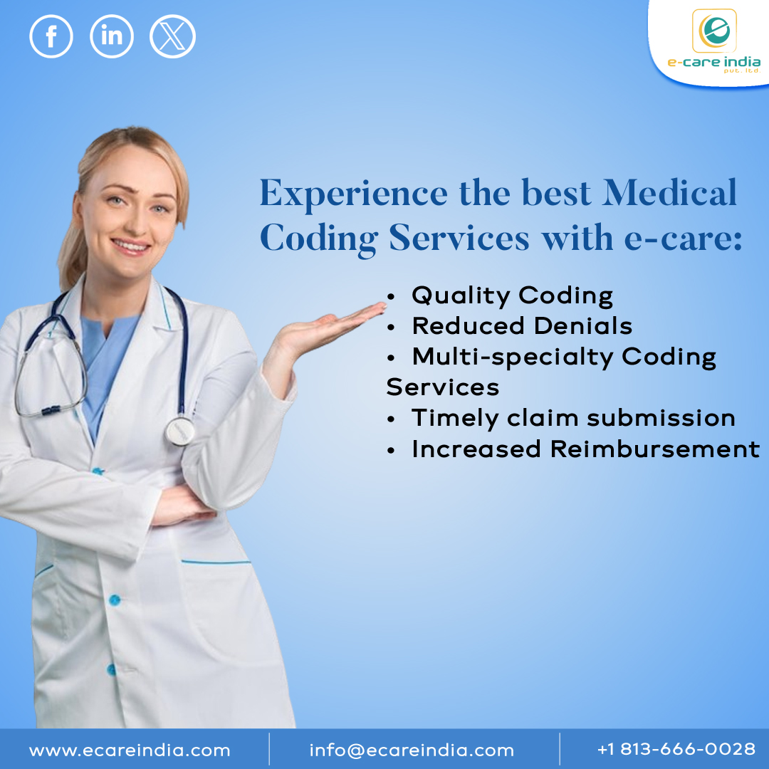 ecareindia's tweet image. Experience the best Medical Coding Services with e-care:
Quality Coding, Reduced Denials, Multi-specialty Coding Services, Timely claim submission, Increased Reimbursement
ecareindia.com/medical-codingโฆ
#medicalcodingservices #medicalcodingcompanies #bestmedicalcodingservices
