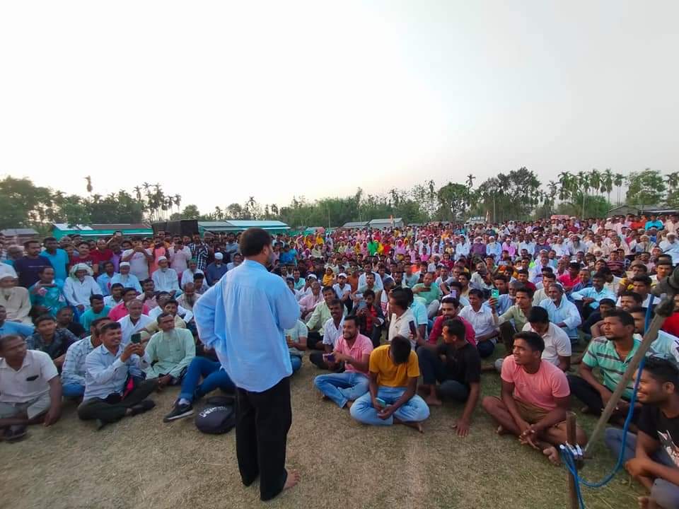 At east Goalpara constituency for the campaigning of the candidate of United Opposition Forum @rakibul_inc .