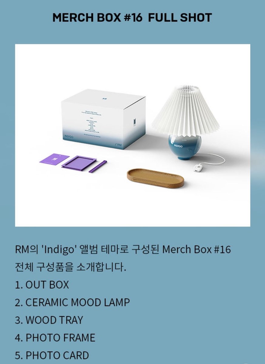 .@BTS_twt Merch Box #16 (inspired by RM’s Indigo)