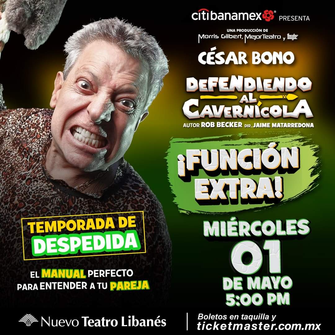 Celebremos el 1°de mayo con lo mejor de lo mejor del #teatro', habrá funciones extras de los tres éxitos del momento en cartelera: TOC TOC, Los monólogos de la vagina y Defendiendo al cavernícola.  Chequen la info en @mejorteatro #cdmx #sandymoon #disecciontv