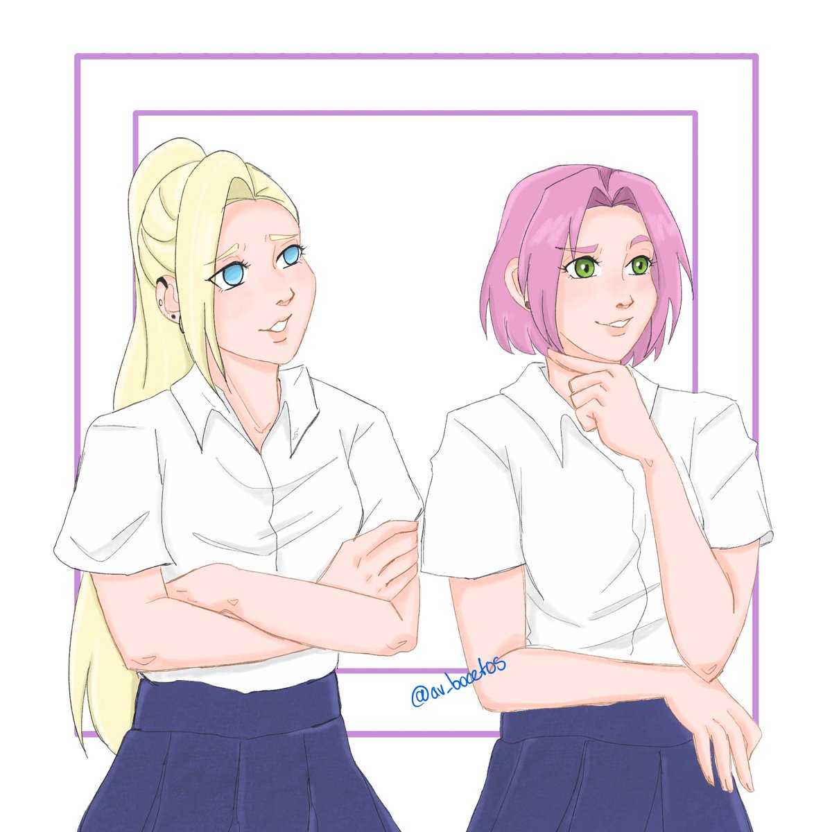 *Gossip in the classroom*
#NARUTO #narutofanart #sakuino #konohahighschool #sakuraharuno #Inoyamanaka