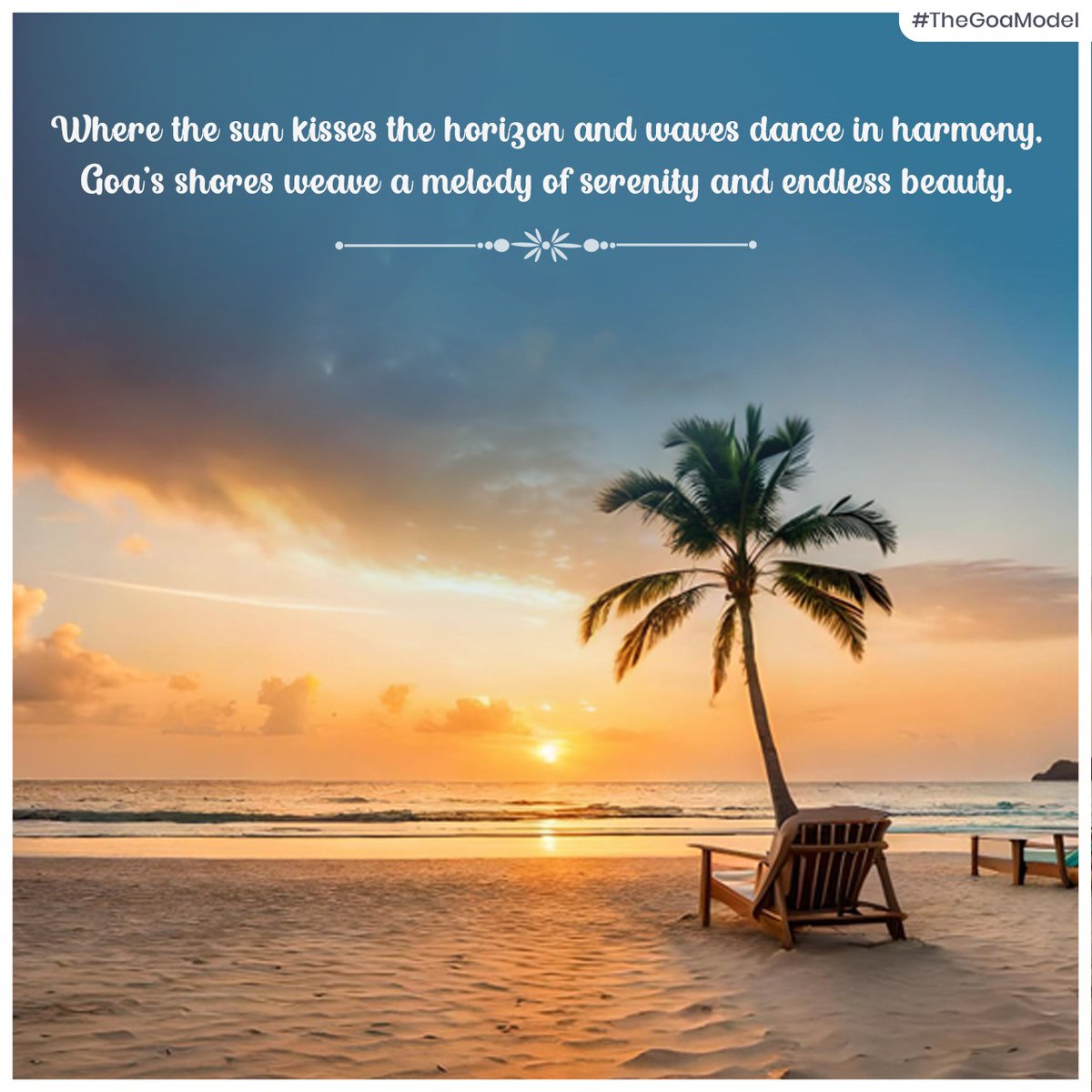 Where the sun kisses the horizon and waves dance in harmony, Goa's shores weave a melody of serenity and endless beauty.
#TheGoaModel
#GoaShores #SunsetMagic #HarmonyOfWaves #Serenity #EndlessBeauty #NatureMelody #CoastalCharm #TranquilSeas #GoldenHorizon #SeasideSerenade