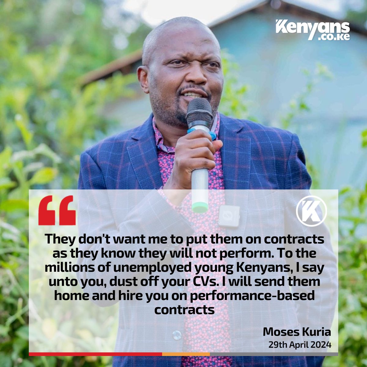 To the millions of unemployed young Kenyans, I say unto you, dust off your CVs - Moses Kuria