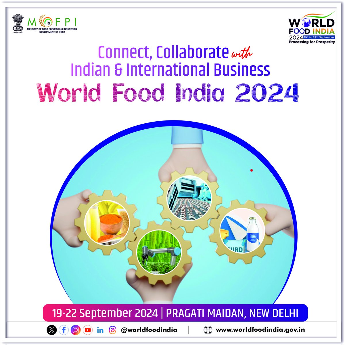 Get ready to showcase, connect & collaborate at #worldfoodindia2024. Join us for an unparalleled opportunity to explore India's food processing prowess. @MOFPI_GOI @ficci_india @investindia @MyGovHindi @AgriGoI