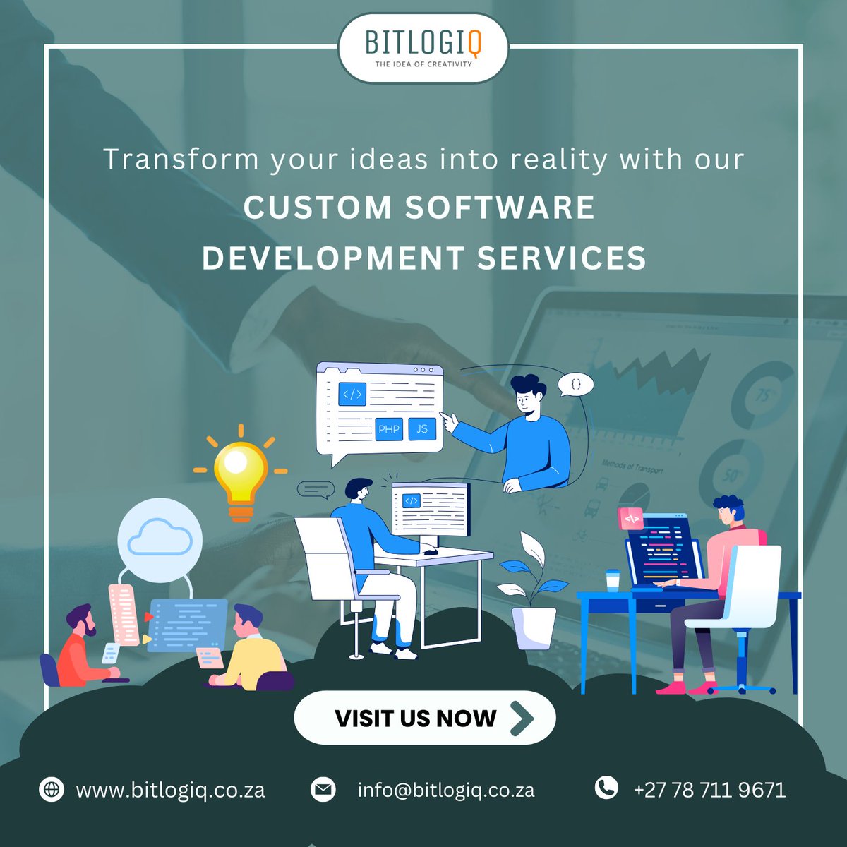 Unlock the potential of your imagination through our dedicated custom software development services!💡
Let us bring your ideas to life with precision and innovation. ✨

Visit us:bitlogiq.co.za

#CustomSoftwareDevelopment #customsoftware #bitlogiq