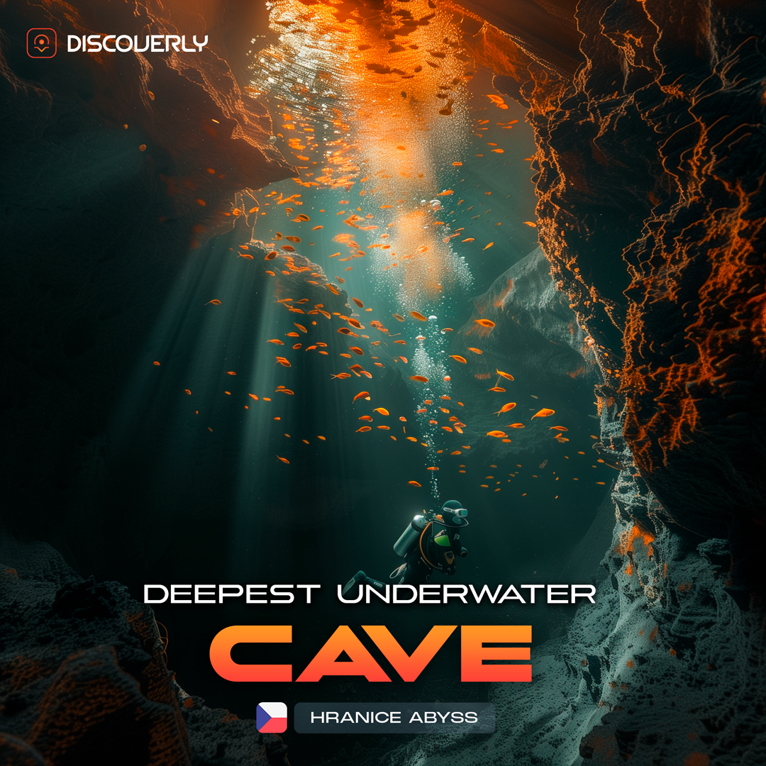 Dive into the unknown! 🌊🏞 Explore the world’s deepest underwater cave. #DeepDive #GlobeTrotterTrivia #underwater #Cave #Tourism #Web3