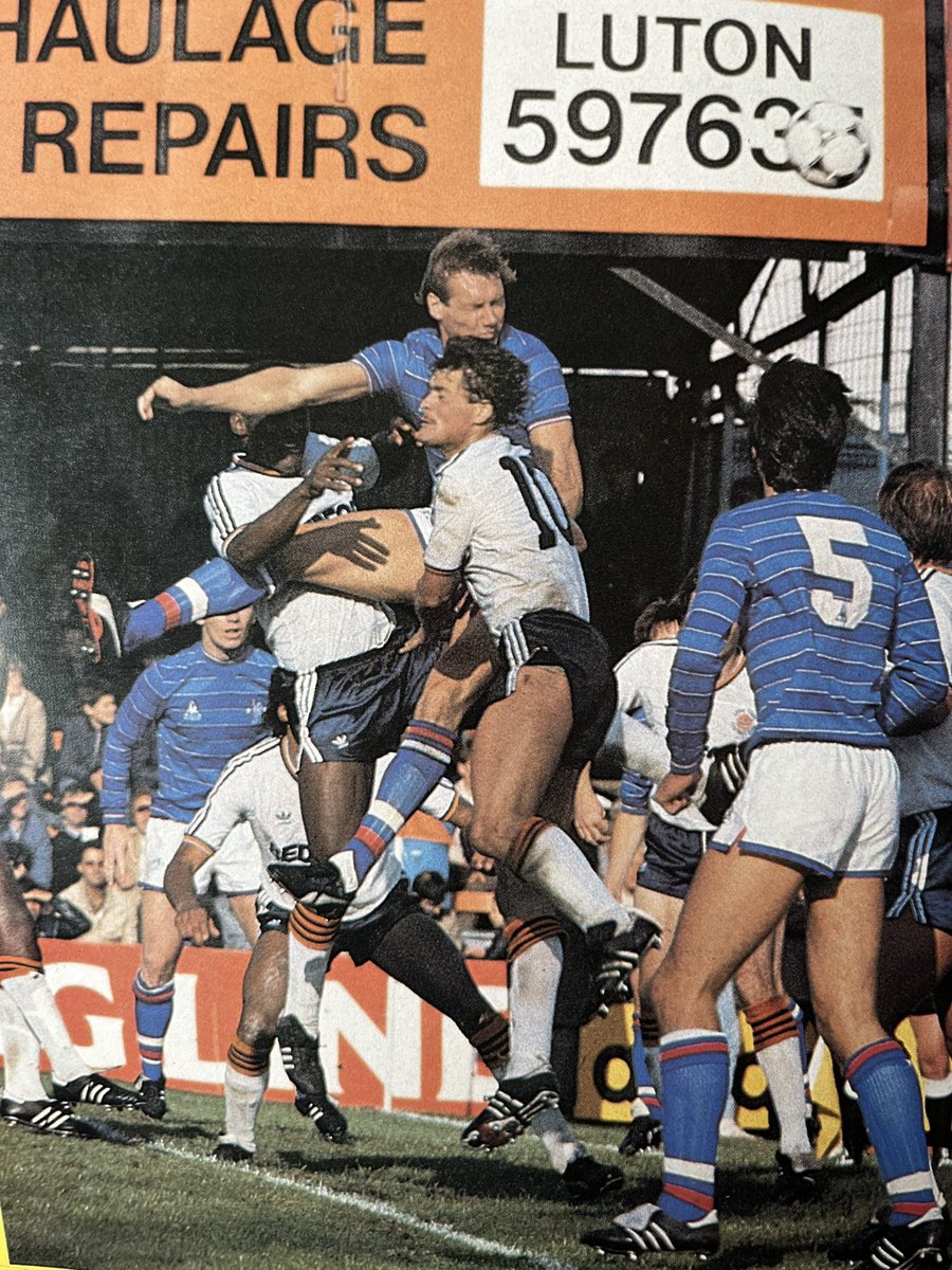 Shot Of The Day.
Doug Rougvie shows his aerial power in a packed goalmouth at Kenilworth Road on 22nd September 1984. A keenly contested game ends in a 0-0 stalemate between Chelsea and Luton Town.
#CFCHeritage