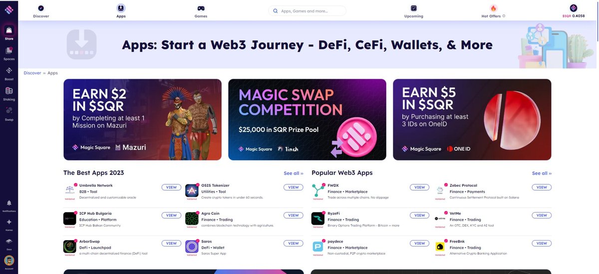 📱 Magic Store is your treasure map to the best Web3 apps out there. It’s like having an app store but cooler, because you get to vote on what stays and what goes. Dive in and have your say! #UserDriven #MagicStore