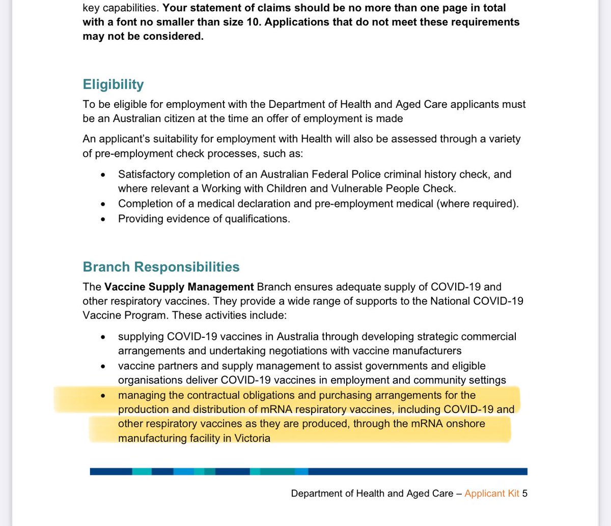 @ausvstheagenda Interesting that the @TGAgovau are recruiting for ‘The National Covid-19 Vaccine Program’. Responsibilities include managing the contractual and purchasing arrangements for the Vic site So much for independent regulators.@Jikkyleaks @real_GGoswami healthjobs.nga.net.au/publicfiles/he…