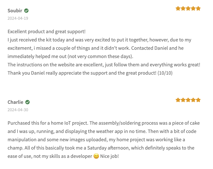 ThingPulse (@thingpulse) on Twitter photo Looking for a weekend project that's sure to spark your creativity? Great news—the ESP32 Color Kit Grande is back in stock! A huge shoutout to Soubir from Australia and Charles from the US for their awesome reviews. thingpulse.com/product/esp32-… Looking for a weekend project that's sure to spark your creativity? Great news—the ESP32 Color Kit Grande is back in stock! A huge shoutout to Soubir from Australia and Charles from the US for their awesome reviews. thingpulse.com/product/esp32-…