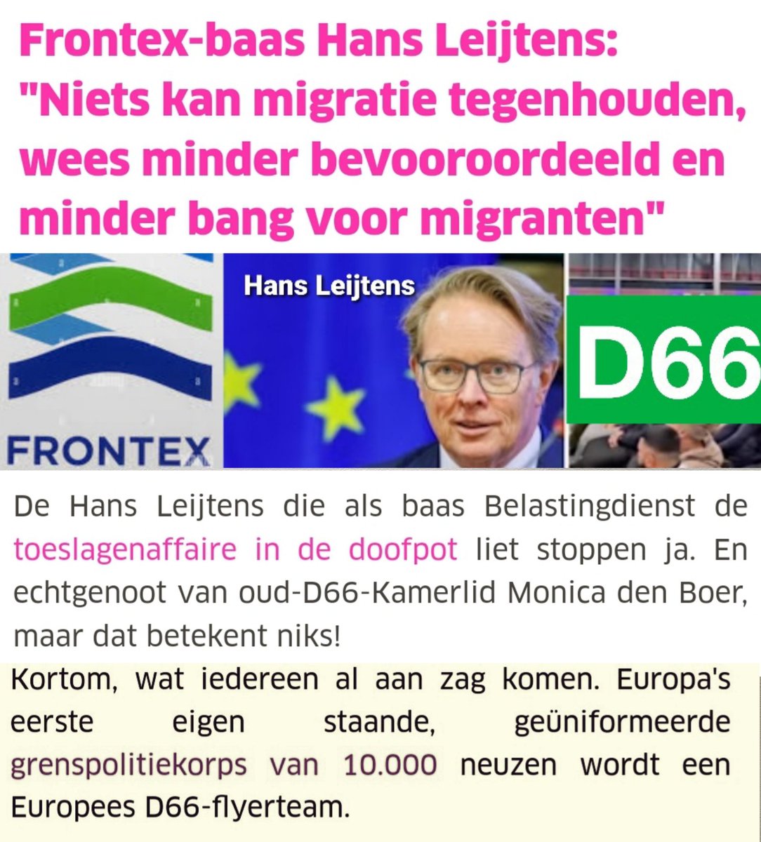 @Gerard1945X 'Verrassend' met een #D66'er aan het roer van #frontex.